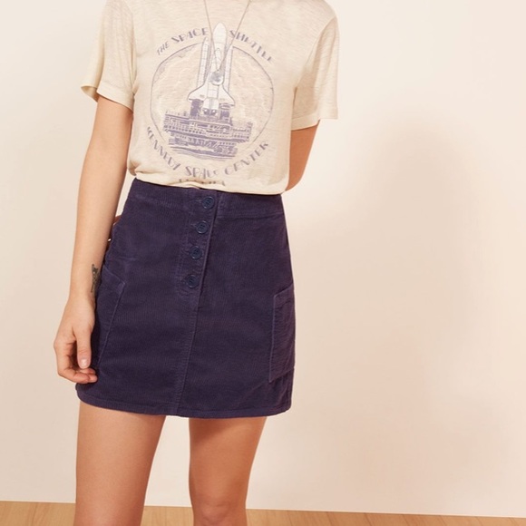 Reformation Purple Corduroy  Skirt sz4 - Picture 4 of 8